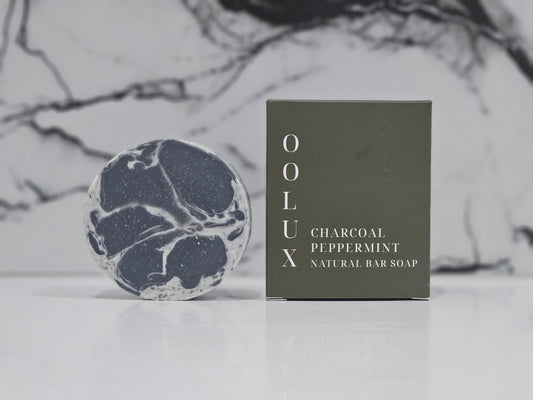 Peppermint Charcoal Pure Olive Oil Natural Bar Soap 110g | OOLUX