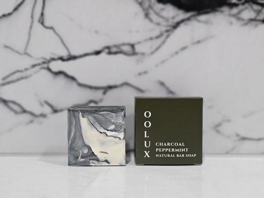 Charcoal Peppermint Pure Olive Oil Natural Guest Bar Soap 50g | OOLUX