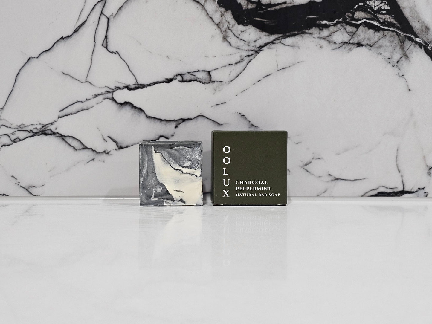 Charcoal Peppermint Pure Olive Oil Natural Guest Bar Soap 50g | OOLUX