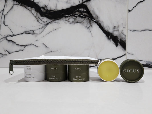 OOLUX Lip Trio Pot — Natural Olive Oil Lip Balm Gift Set, 3 Pack